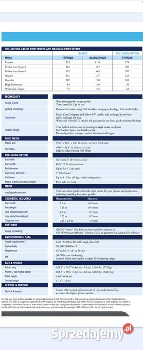 Ploter drukujący OCE Arizona 480 GT