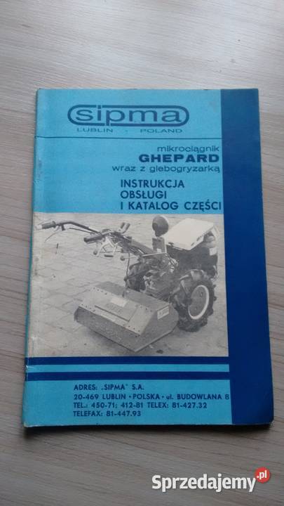 ghepard sipma orginalna instrukcjai katalog