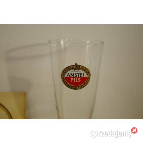 Para szklanek do piwa Amstel Pils na nóżce szkło sprzedam