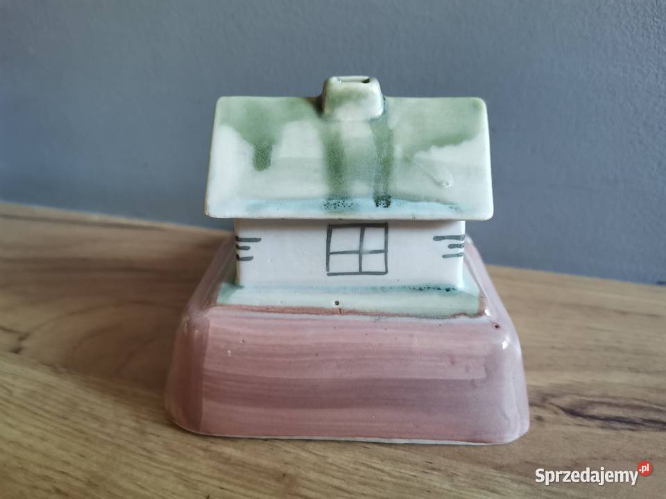Stara nieużywana popielniczka Domek porcelana Siemianowice Śląskie