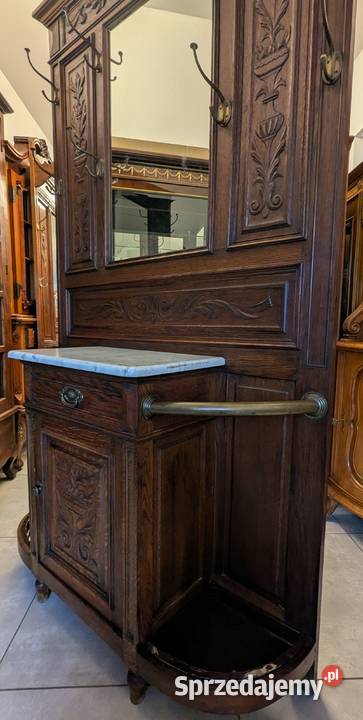 Piękna dębowa garderobawieszak secesyjnysklep Dąbrowa Górnicza