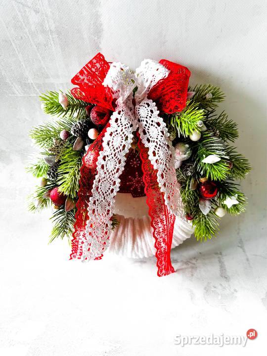 Wianek świąteczny czerwony rozmiar M
