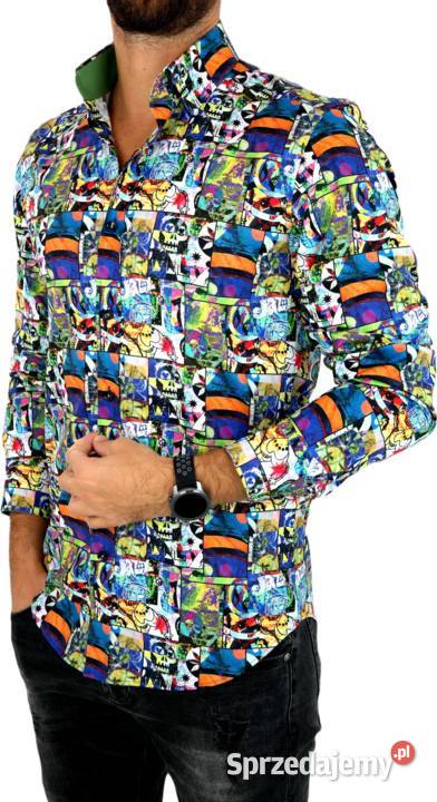 GIOVANNI PERA Koszula Męska K006 Grafitti