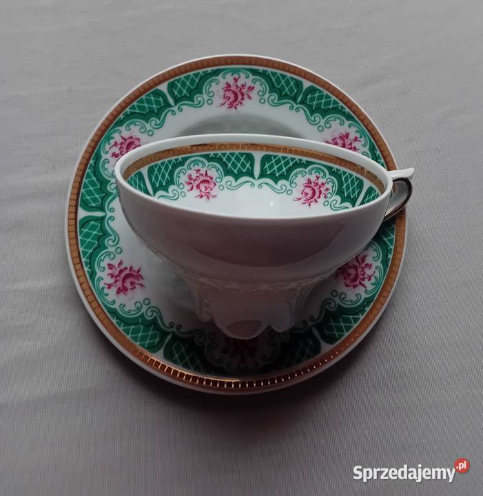 Filiżanka duo manufaktura von Schierholz Plaue wielkopolskie Koźminek