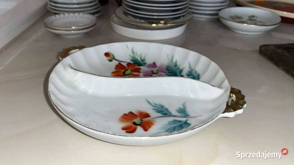 Patera kabaret z makami Bez sygnatury Porcelana i szkło