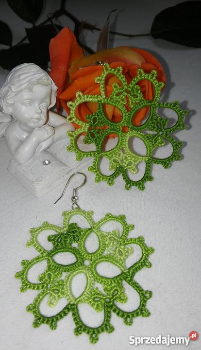 Kolczyki Frywolitkowe Wiśniowa