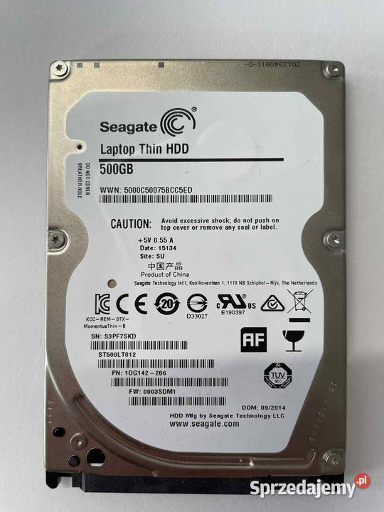 Dysk twardy 25 500 GB Seagate Laptop Thin HDD Dyski Biała Podlaska sprzedam