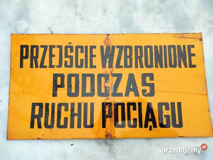 stara tablica informacyjna pkp blacha Kęty