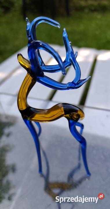 Murano Art Glass Jeleń Figurka Vintage ręcznie Pabianice