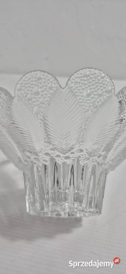 Efektowna Szklana Misa Motyw Liści i Perełek Dom i Ogród Biłgoraj