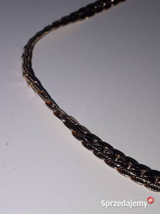 Nowy złoty naszyjnik ze stali szlachetnej Łańcut