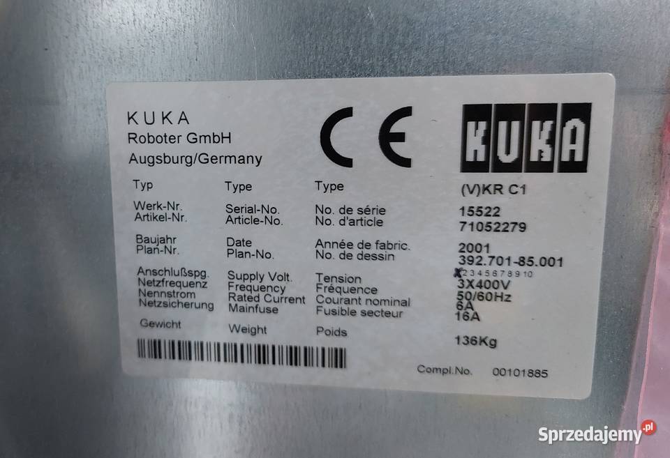 Robot przemysłowy KUKA KR210 szafa KRC1 panel lubuskie Gorzów Wielkopolski