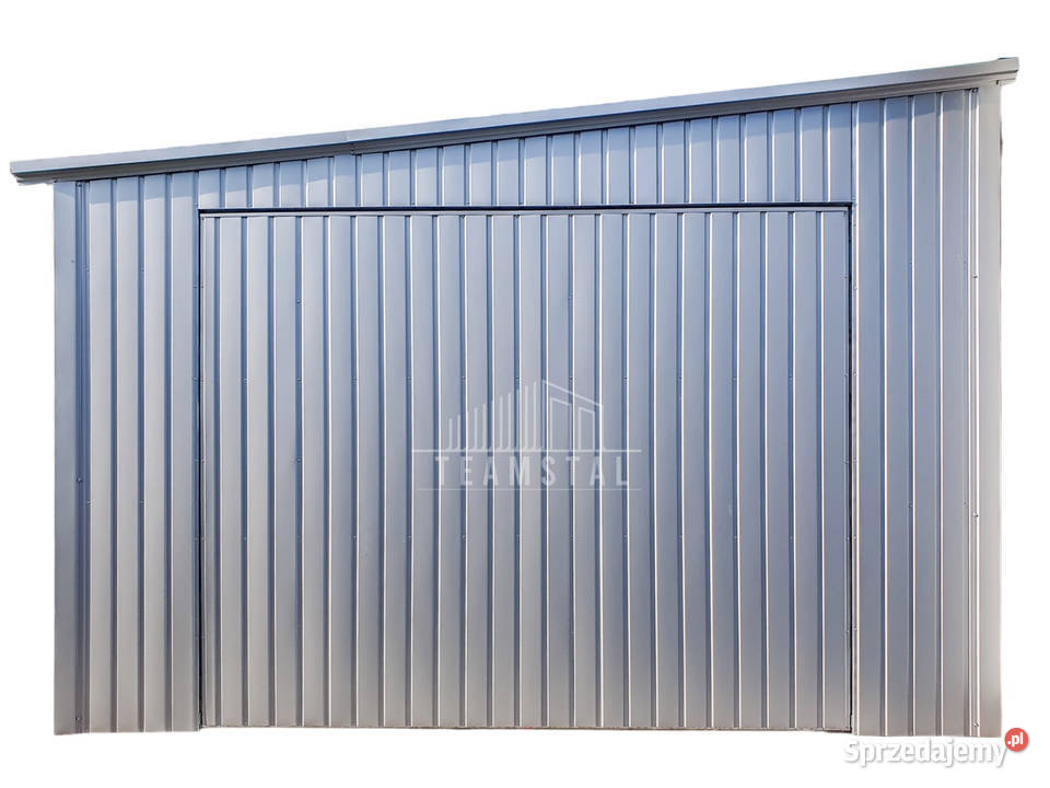 Garaż Blaszany 45x9m Brama Uchylna drzwi Srebrny 225zł/m2 Sprzedaż