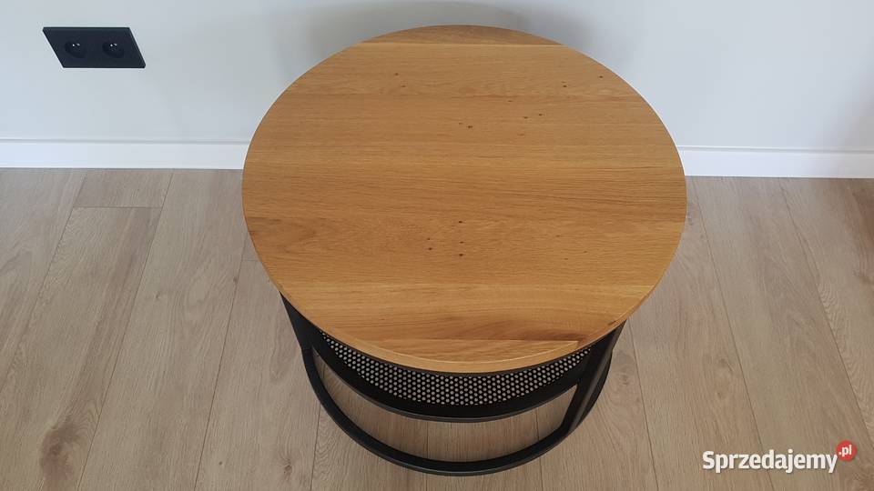 Dębowy stolik kawowy loft średnica 60 nowy 60cm małopolskie Nowy Sącz