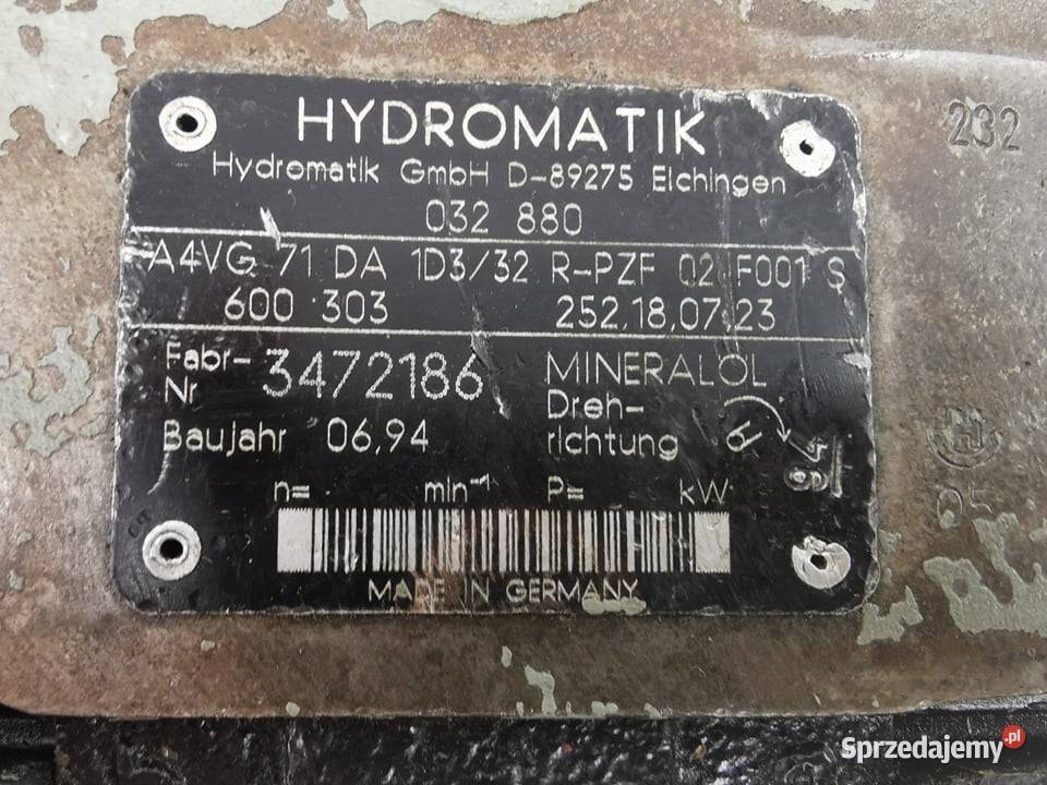 Pompa Hydromatic A4VG 71 Da Wałek Wilkowo
