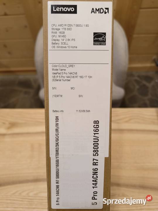 Lenovo IdeaPad 5 Pro 14 28K 90Hz Ryzen 7 5800U 16GB Zakopane sprzedam