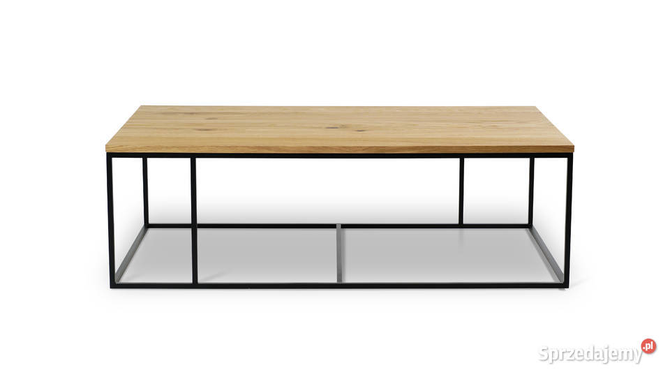 Stolik Loft Dąb Naturalny Czarne Nogi Stal 70cm śląskie Gliwice