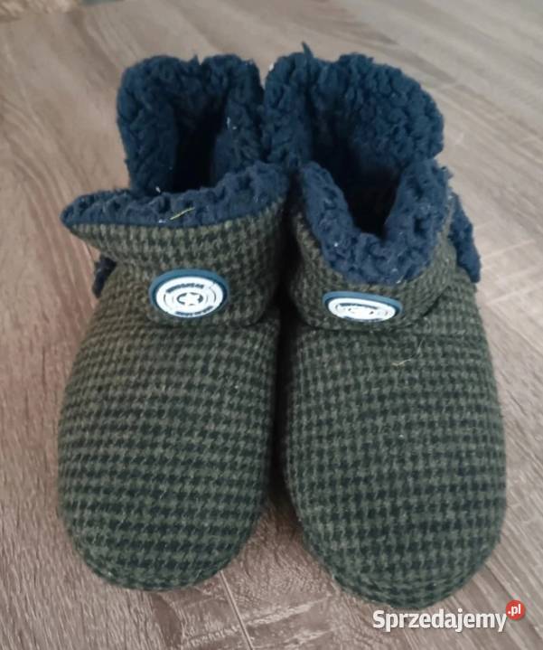 Buty kapcie pantofle kratka pepitka zielony