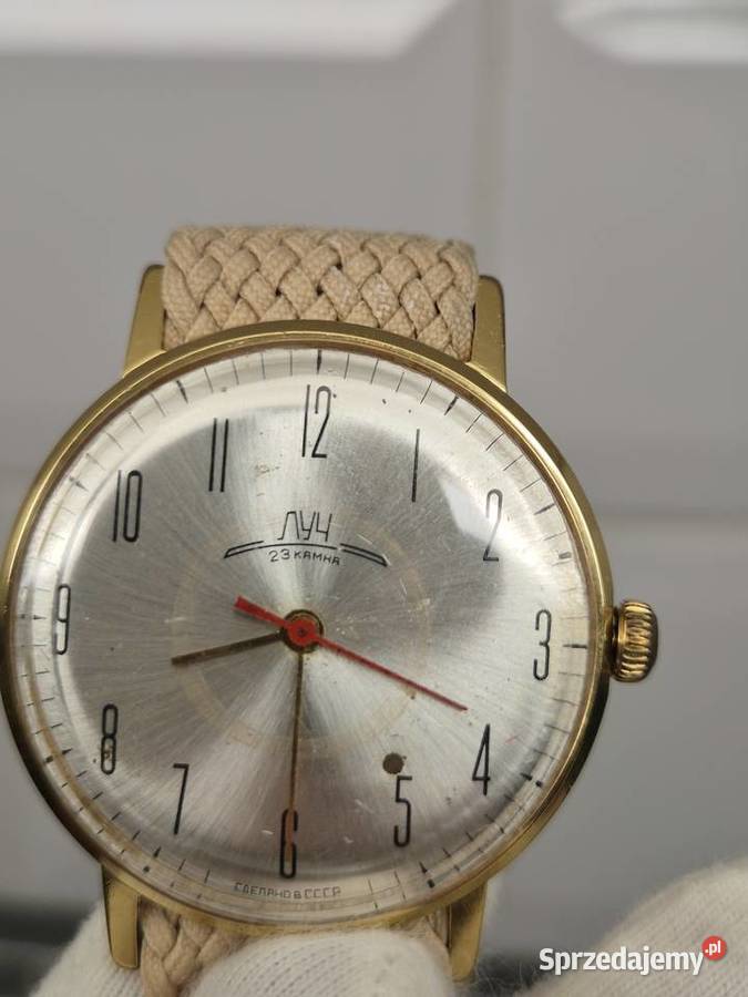 Zegarek złocony Łucz slim garniturowiec