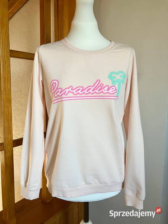 Pastelowa bluza EvenOdd Paradise fluo różowy Nisko
