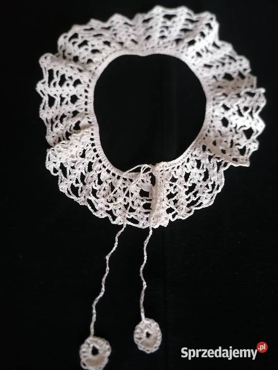 Kołnierzyk szydełkowy z białych niciRękodzieło Moda i Styl Łódź