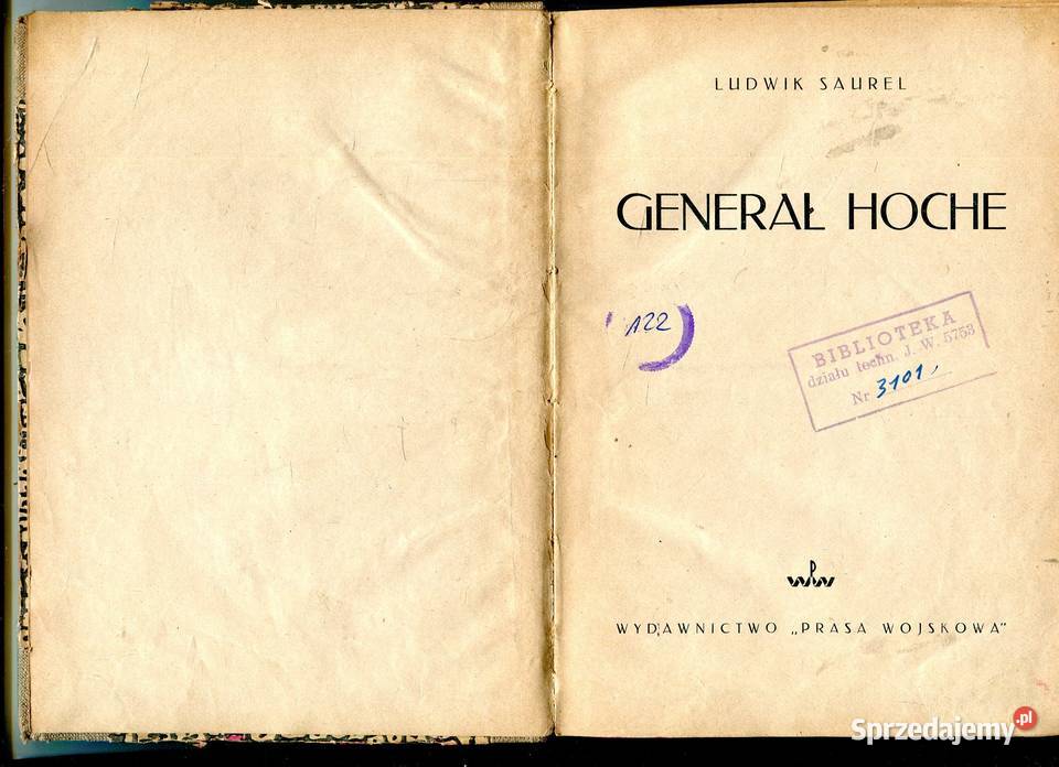 Generał Hoche Ludwik Saurel Rok wydania 1950 zachodniopomorskie Szczecin