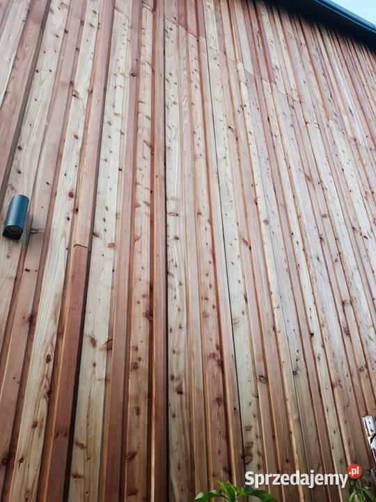 Modrzew 3D elewacja drewniana drewno strugane wielkopolskie Biskupice sprzedam