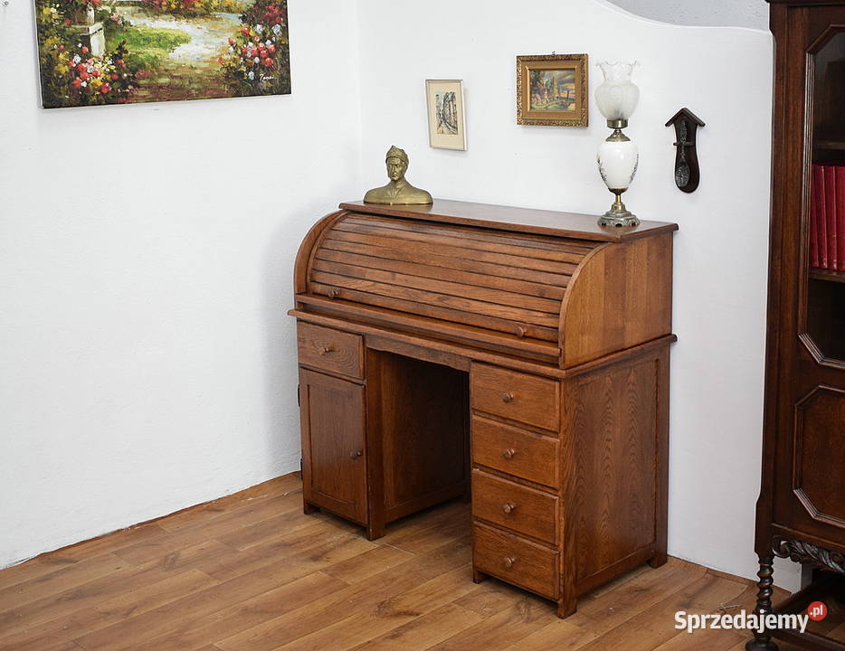 DĘBOWA SEKRETERA Z ROLETĄ BIURKO SEKRETARZYK Świdnica