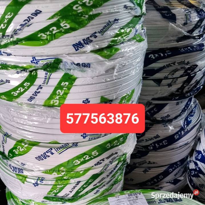 Kable elektryczne przewody płaskie ydyp nkt 3x15 świętokrzyskie Daleszyce