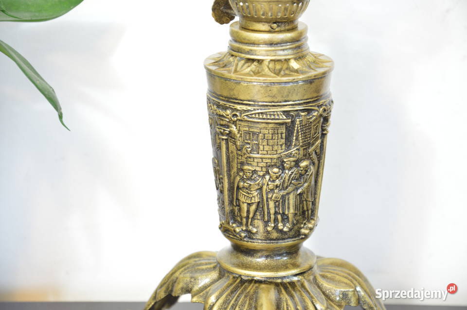 śliczna cynowa LAMPA NAFTOWA b stara Antyki Jastrzębie-Zdrój sprzedam