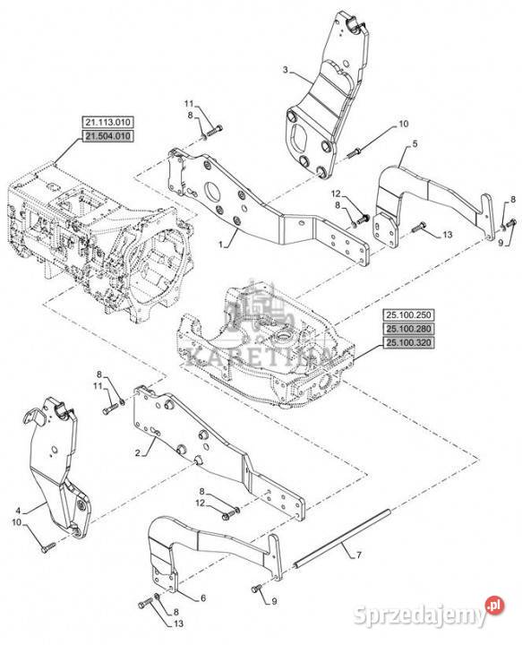 Holland T6090 T6070 Płyta boczna 84578712 Jastrzębniki