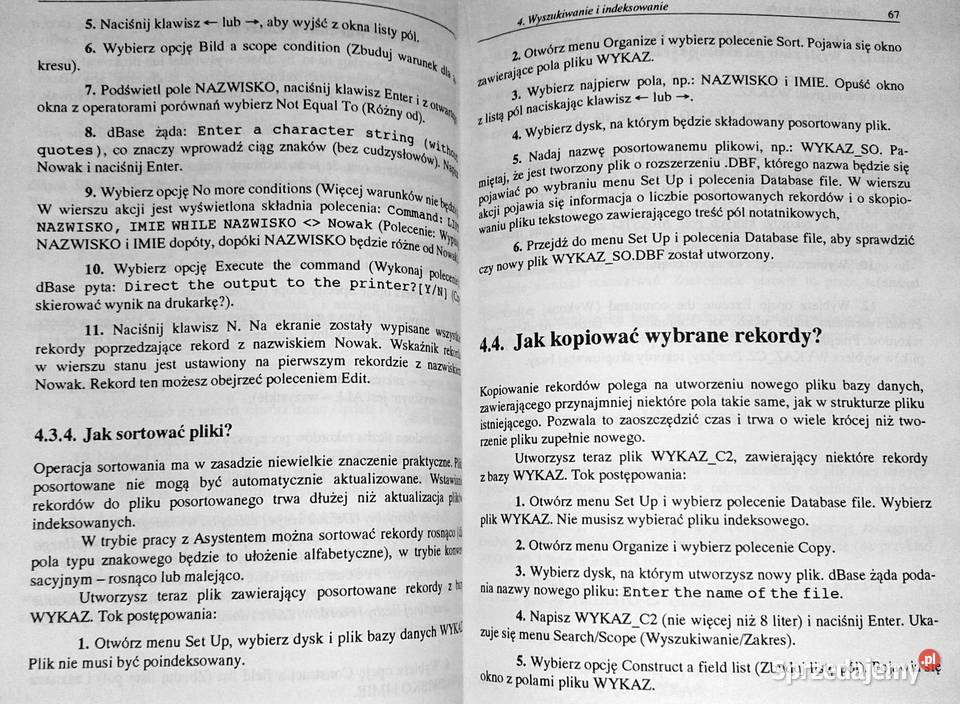 dBase krok kroku Bogusław Kasprzak Zbigniew Pozostałe lubelskie Chełm