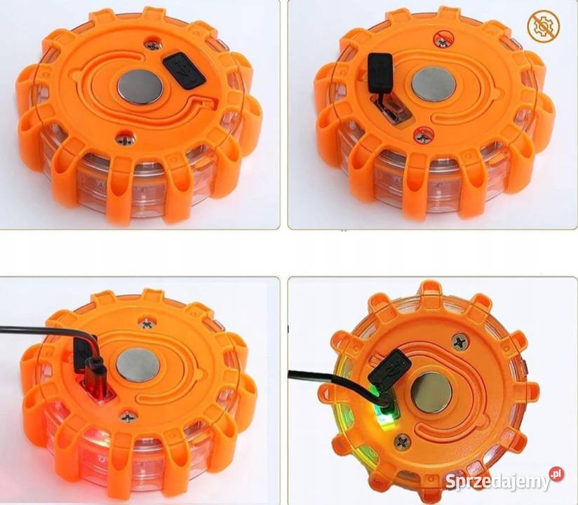 Światło drogowe LED 3 Ładowanie USB na magnesie łódzkie