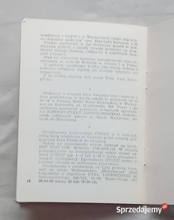 Jan Paweł II Nowy cykl jasnogówrski Michalineum Koźminek