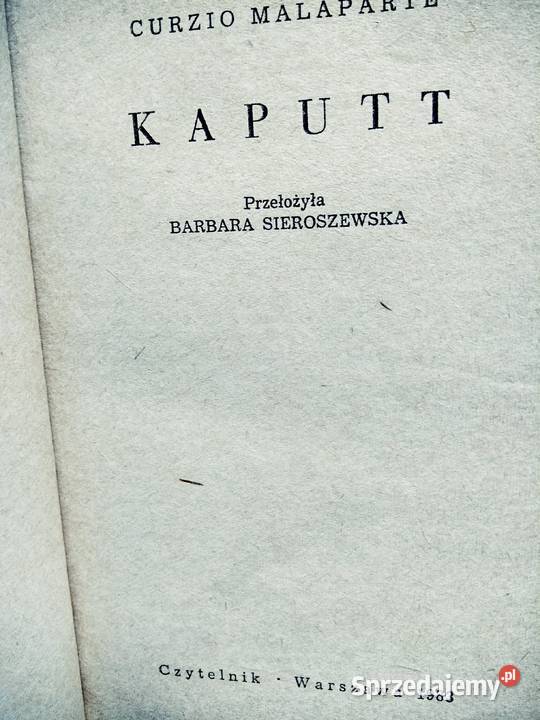 Kaputt Malaparte książki wojenne outlet Warszawa