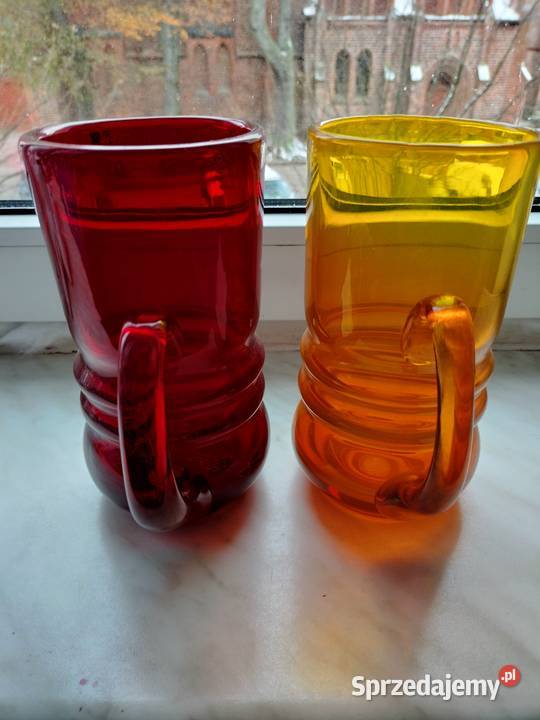 Dwa kufle szklane z prl Choszczno