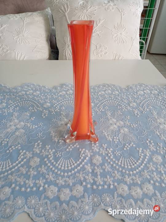 Wazonik szklany PRL Porcelana i szkło