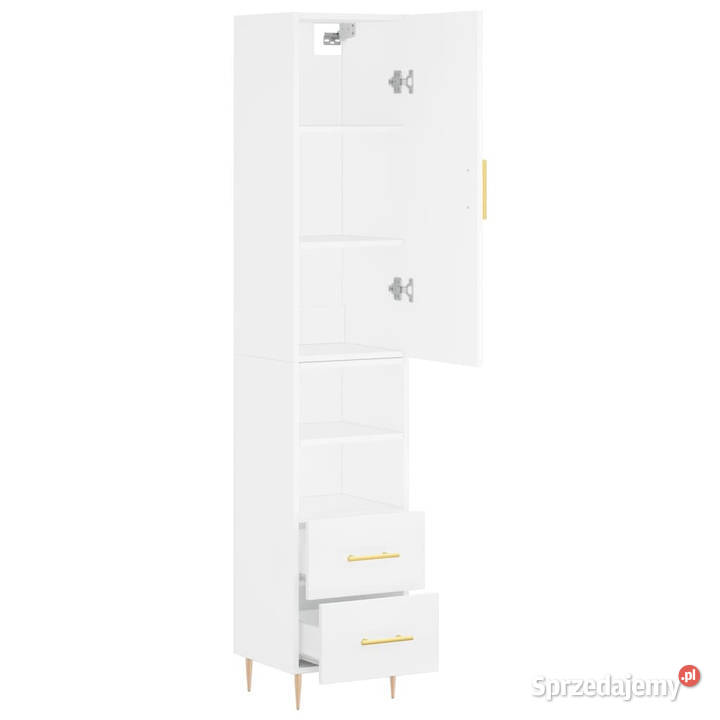 Wysoka szafka biała 345x34x180 materiał Warszawa