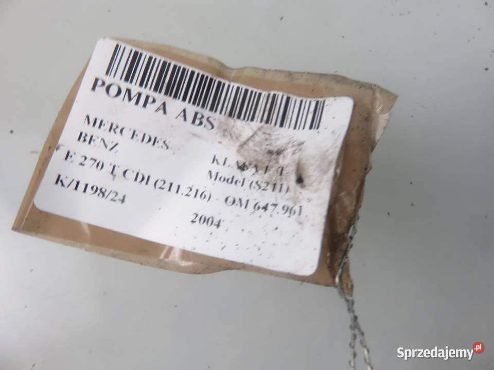 POMPA ABS MERCEDES KLASA E S211 0265960035 sprzedam