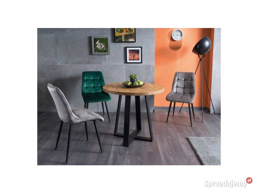 Stół VASCO Dąb 3 krzesła Chic VELVET Stoły z krzesłami sprzedam