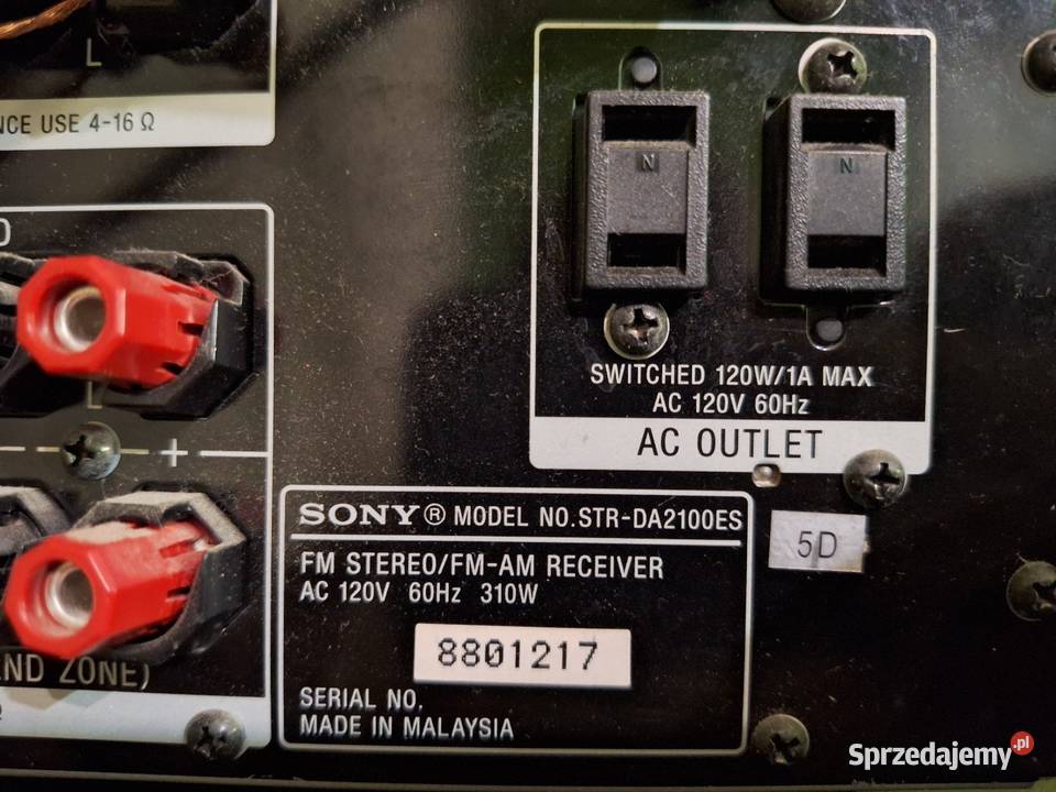 Zestaw grający składający się z amplitunera Sony Łódź