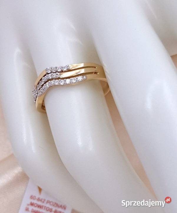 Pierścionek r16 Złoty pr585 obrączkowy z Poznań sprzedam