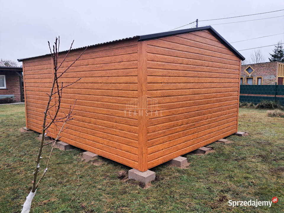 Garaż blaszany 4x5m brama dwuskrzydłowa okno 385zł/m2 Gliwice