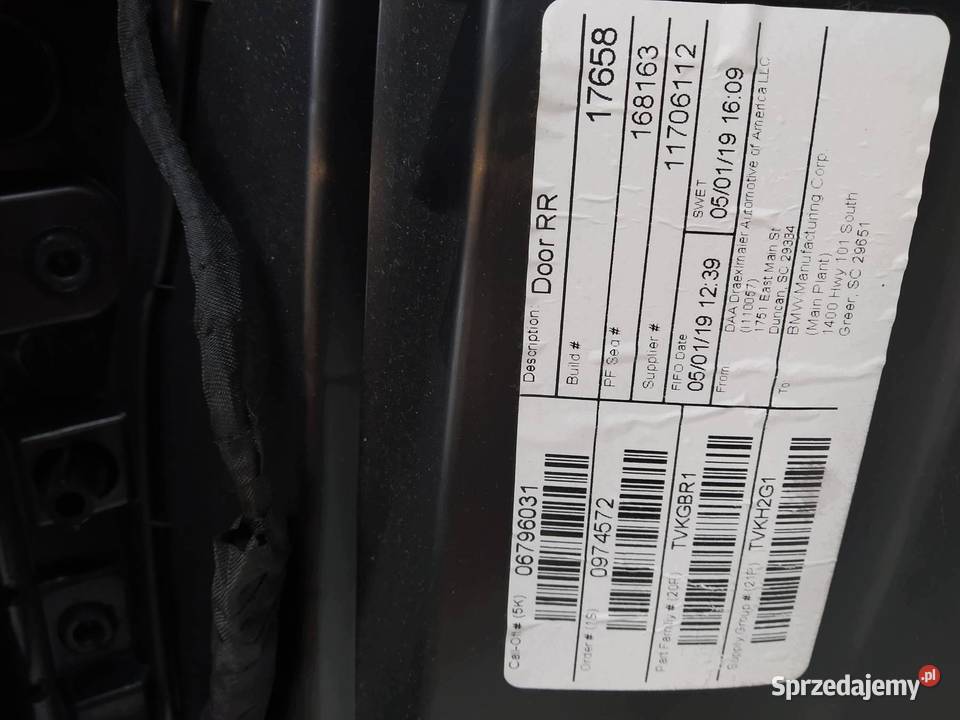 TAPICERKA BOCZEK PRAWY TYŁ SKÓRA Bmw X6 II
