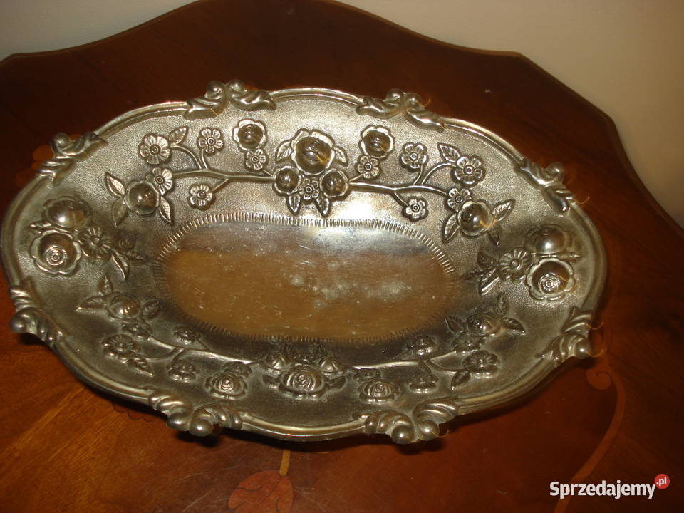 Patera metal posrebrzany Porcelana i szkło Stargard sprzedam