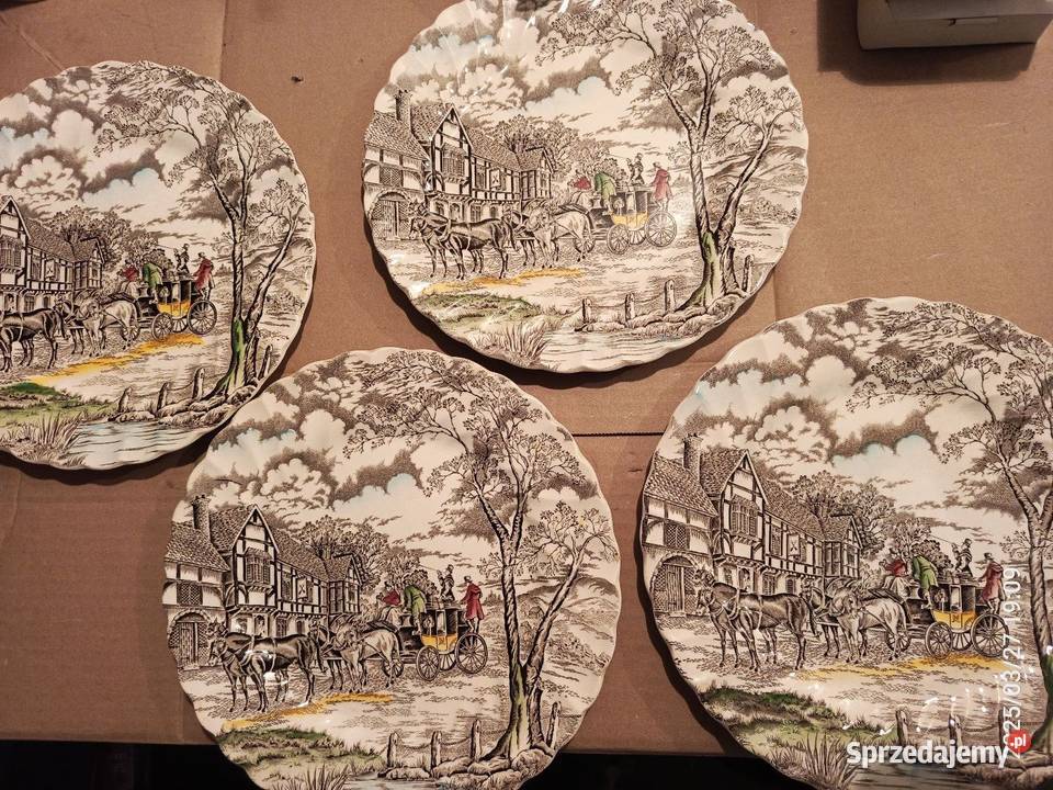 TALERZE ANGIELSKIE Vintage Royal Mail DUŻE 4 śląskie