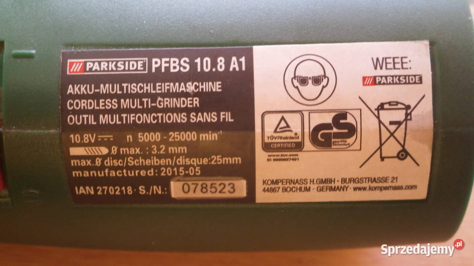szlifierka parkside pfbs108 a1 sprzedam Suwałki