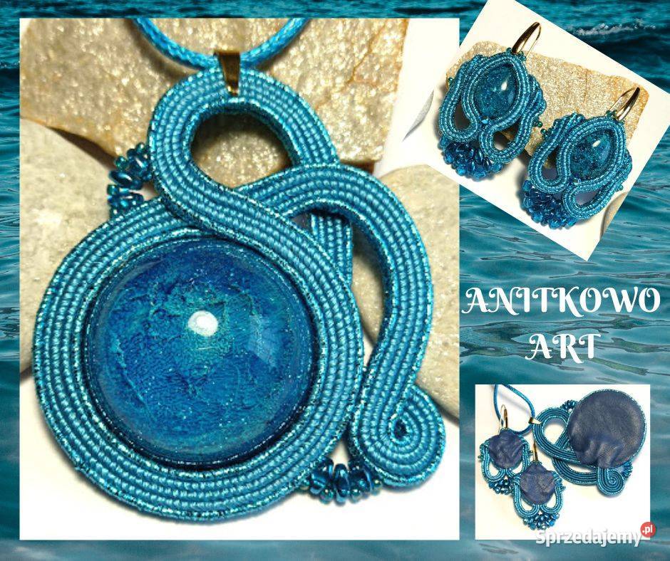 NIEBIESKI KOMPLET Z ŻYWICĄ SUTASZ Warszawa