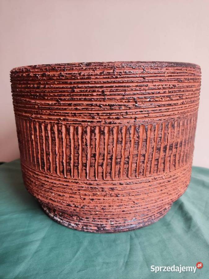 Donica doniczka ceramiczna brązowa fi 30 Głuchołazy