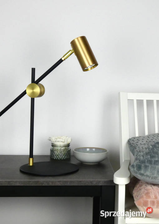 Lampa biurkowa GYLLENE złoty czarny metal kujawsko-pomorskie Nowe